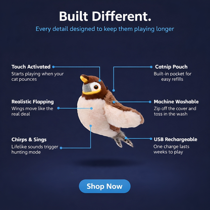 Rechargeable Flapping Bird Cat Toy