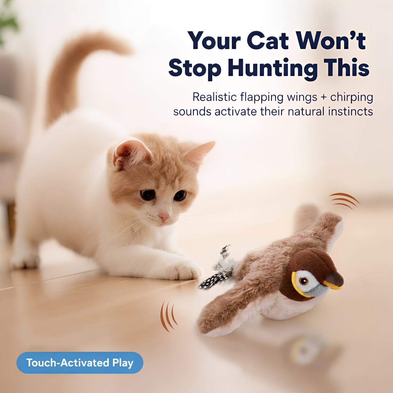 Rechargeable Flapping Bird Cat Toy